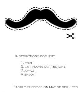 free cut out moustache