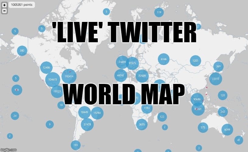 live twitter world map