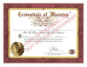 real ordained minister