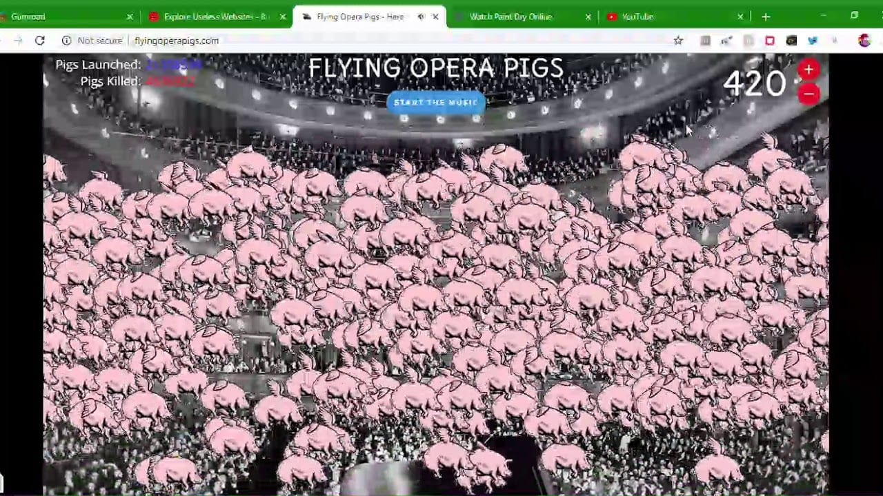Flying opera pigs